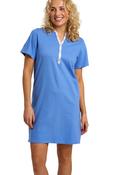 Indigo Sky 100% Soft Cotton Jersey Button Nightshirt Coastal Blue image