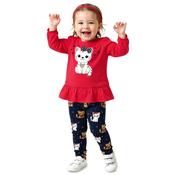 Kyly Baby Girl Outfit 1001510-4372 Red-Navy Lovely Kitten image