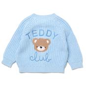 Rock A Bye Baby Baby Cotton Knit Cardigan With Embroidery Detail J16587 Blue image
