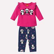 Kyly Baby Girl Outfit 1001509-40064 Hot Pink-Navy Pandas image