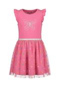 Blue Seven Girls' Dress with Tulle Skirt 721707-4210 Pink Butterfly Print image