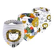 Happy Baby Bamboo Bandana Dribble Bibs 3 Pack Safari Animals image