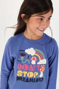 Boboli Girl's T-shirt Blue 304142-2661 Rainbow Print image