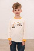 Little Lighthouse Boy's Oliver Top - Yellow JCB Fastrac