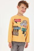 Boboli Boy's Print T-shirt Yellow Route 66 image