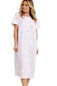 Marlon Ladies 100% Cotton Jersey Soft Cotton Short Sleeve Nightdress Spring Garden image