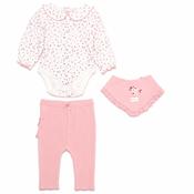 Willow &amp; Whistles Baby Girls 3 Piece Floral Bodysuit, Trouser &amp; Bib Set J15823 image