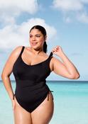 Elomi's Plain Sailing Non Wired Swimsuit Black ES7281BLK image