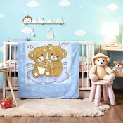 Gaveno Cavailia Boxed Baby Cot Blanket Ultra-Soft Teddy Friends Blue (110x140cm)