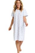 Marlon Ladies 100% Cotton Jersey 40" Short Sleeve Nightdress Petite Spring Garden image