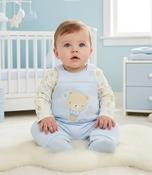 Pure &amp; Soft Baby Boy Dungaree Set Baby Blue Balloon Print N14608 image