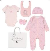 Rock A Bye Baby Baby 5 Piece Gift Set H12677 Pink Bunny Snuggles