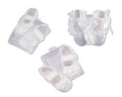 Nursery Time Satin Baby Girl's Bootees - White BSS-116-328W image