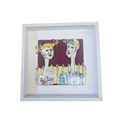 'Conversations' Original Framed Ceramic Art by Charlie Mahon - Large