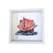 'Galway Hooker' Framed Ceramic Art by Charlie Mahon - Medium