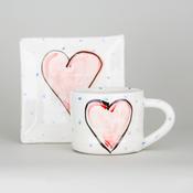 Grá Heart Breakfast Set – Hand Painted Irish Ceramic Gift