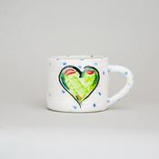 Ceramic Coffee Mug - Green Heart Design
