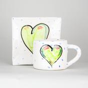 Ceramic Plate Sets - Green Heart Design image