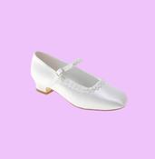 GIRLS COMMUNION SHOES - 4937 - WHITE SATIN image