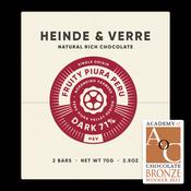 Heinde &amp; Verre Fruity Piura Peru, 71% Dark Chocolate, 70g