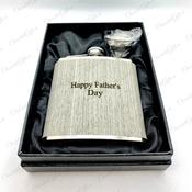 Personalised Grey Wooden Hipflask image