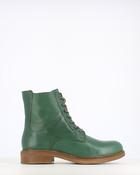 Cinders Edit Laced Leather Ankle Boot Dk Green image