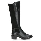 Caprice Leather Knee High Black Comb