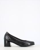 Pitillos Block Heel Court Snake Black image