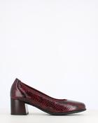 Pitillos Block Heel Court Snake Burgundy image