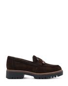 Tamaris Suede Large Buckle Loafer Mocca image