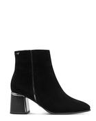 Tamaris Classic Suede Block Heel Ankle Boot Black image