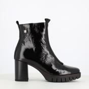 Jose Saenz Platform Front Zipper Boot Patent Black