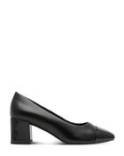 Marco Tozzi Block Heel Court Black Comb image