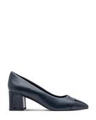 Marco Tozzi Block Heel Court Navy Comb