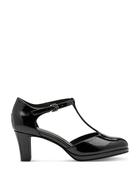 Marco Tozzi Patent T-Bar Shoe Black