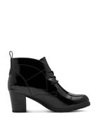 Marco Tozzi Laced Patent Ankle Boot Black