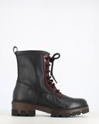 Jose Saenz Laced Leather Boot Black/Burgundy image