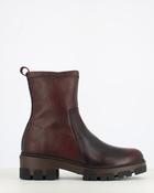 Jose Saenz Stretch Leather Ankle Boot Black/Burgundy