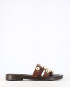 Porronet Leather Slide Studs Moka