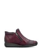 Rieker Low Ankle Boot with Side Zipper Wine/Red image