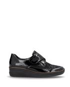 Rieker Velcro Wedge Shoe Black Patent image