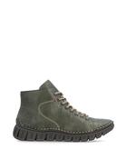 Rieker Laced Ankle Boot Olive Green