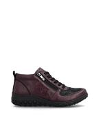 Rieker Laced Zip Jet Ankle Boot Berry