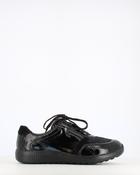 Waldlaufer Ira Laced Trainer Black Patent image