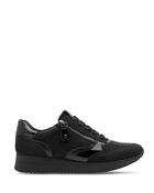 Jana Zip Wedge Trainer Glitter Black image
