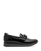 Jana Classic Wedge Loafer Black Patent image