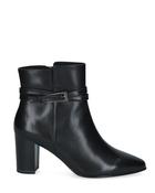 Caprice Leather High Heel Ankle Boot Black Nappa image