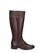 Caprice Classic Low Heel Leather Knee High Dark Brown Comb image