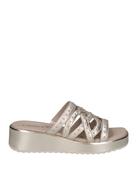 Caprice Strappy Wedge Sandal Light Gold