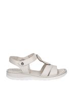 Caprice Leather Low Wedge Disc Sandals